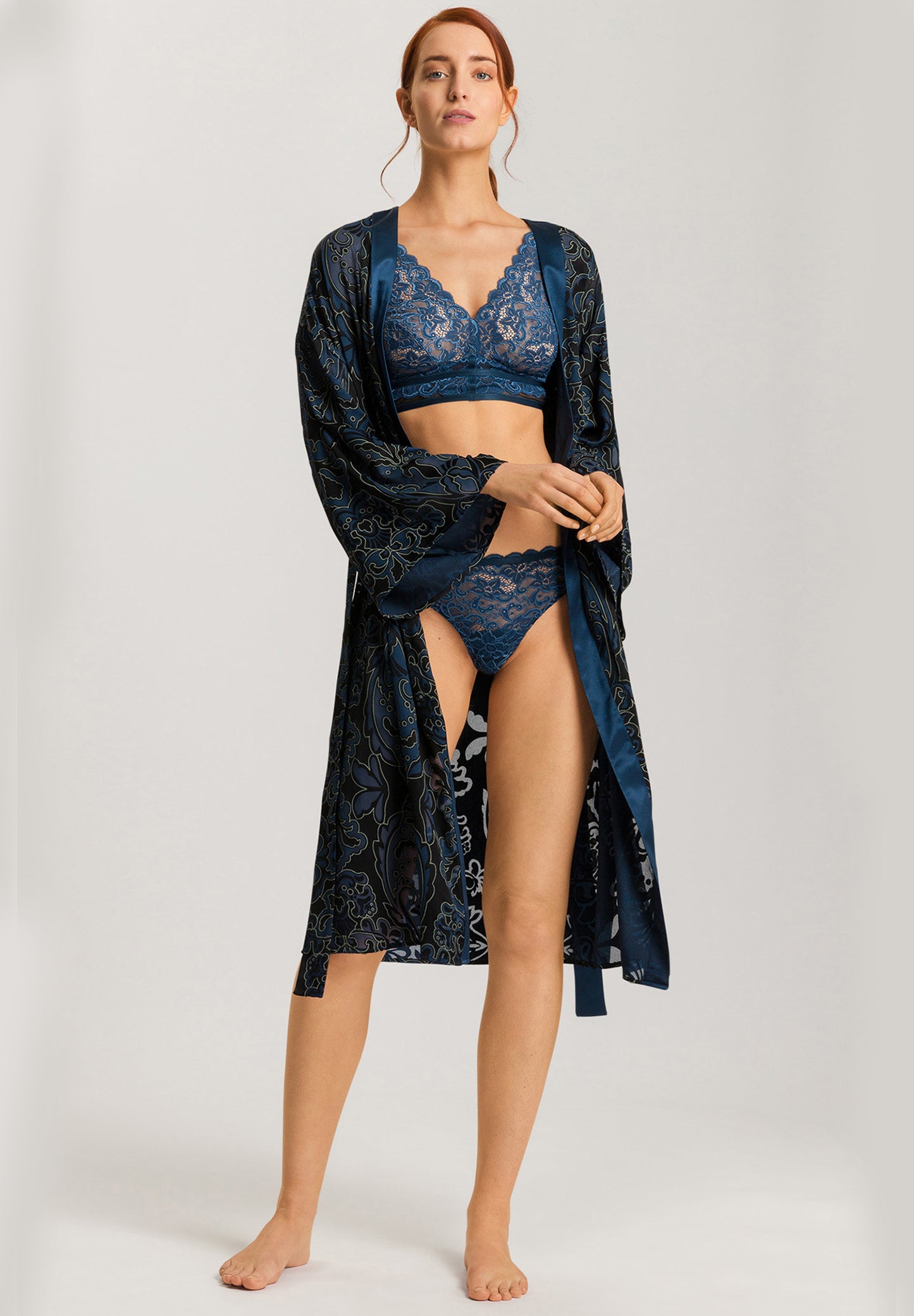 The Marlene Kimono By HANRO In Sheer Damask