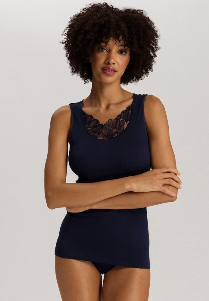 The Belina-Top By Hanro In Deep Navy