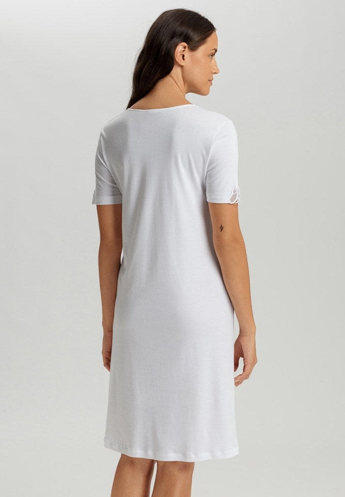 The Belina Nw-S/Slv Nightdress 100 Cm By Hanro In White