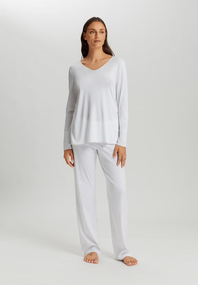 The Cotton Silk-L/Slv Pajama By Hanro in White