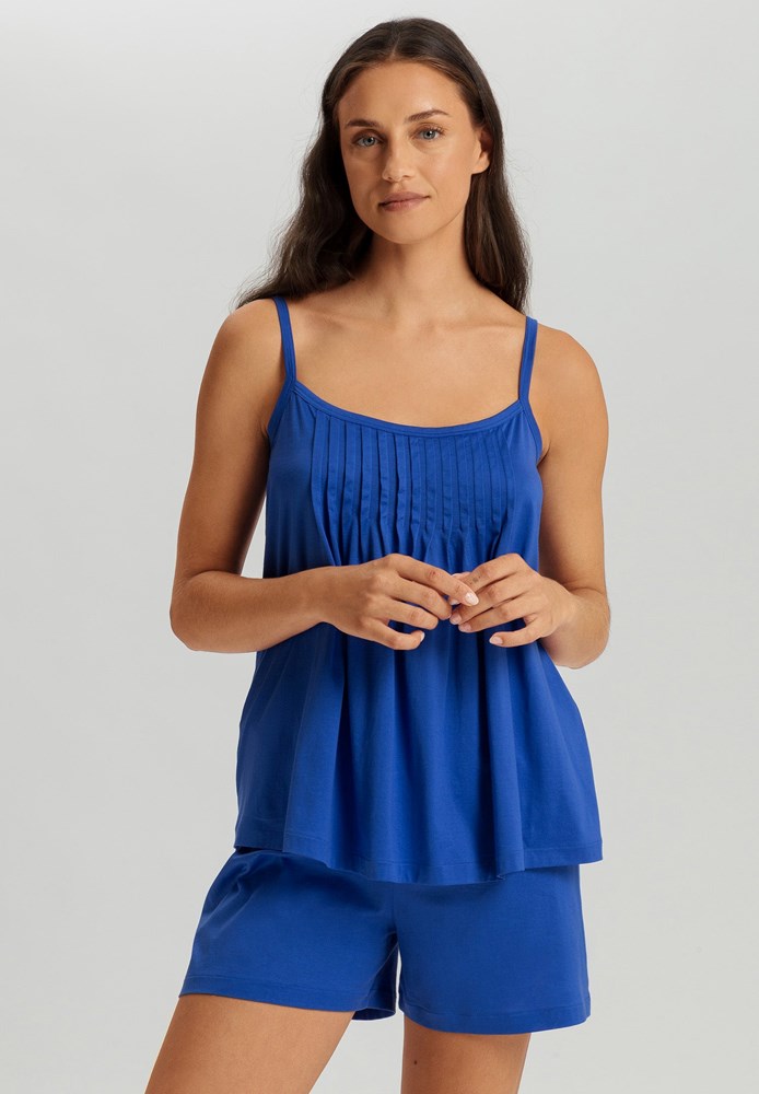 The Juliet-Slv/L Short Pajama By Hanro In Dazzling Blue