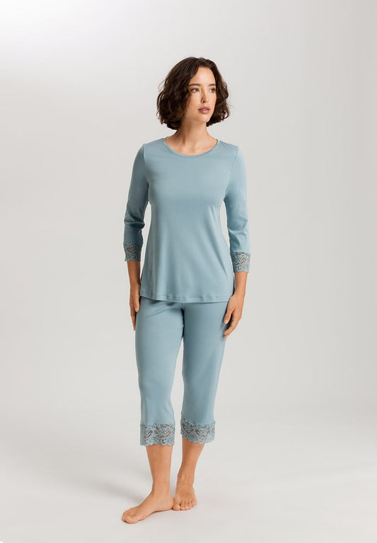 The Moments Nw-3/4 Slv Pajama By Hanro in Tourmaline Blue