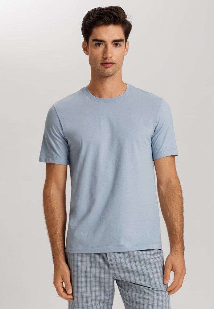 The Living Shirts-Short Sleeve Shirt By Hanro In Sea Breeze