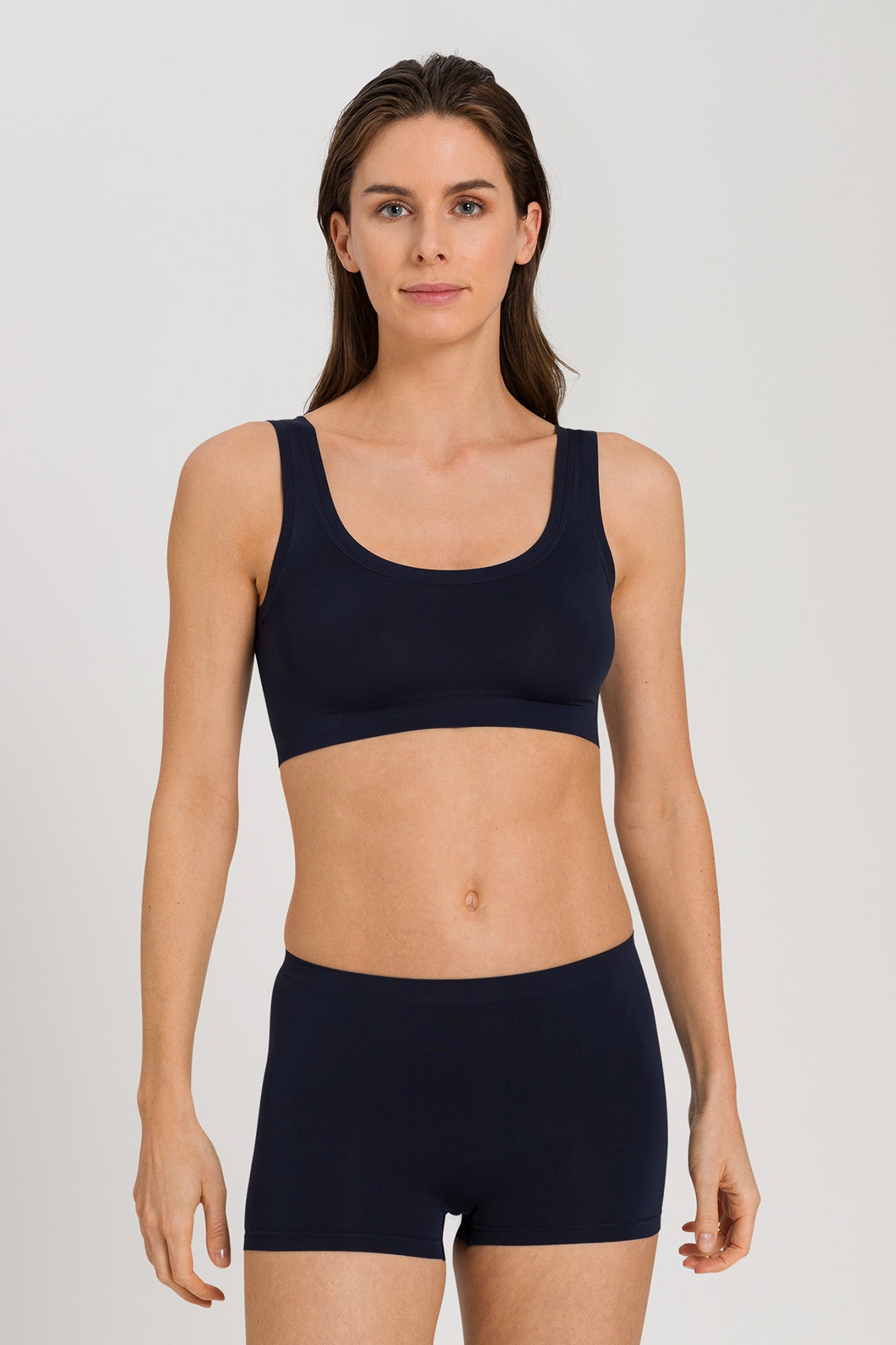 The Touch Feeling Crop Top By HANRO In Deep Navy