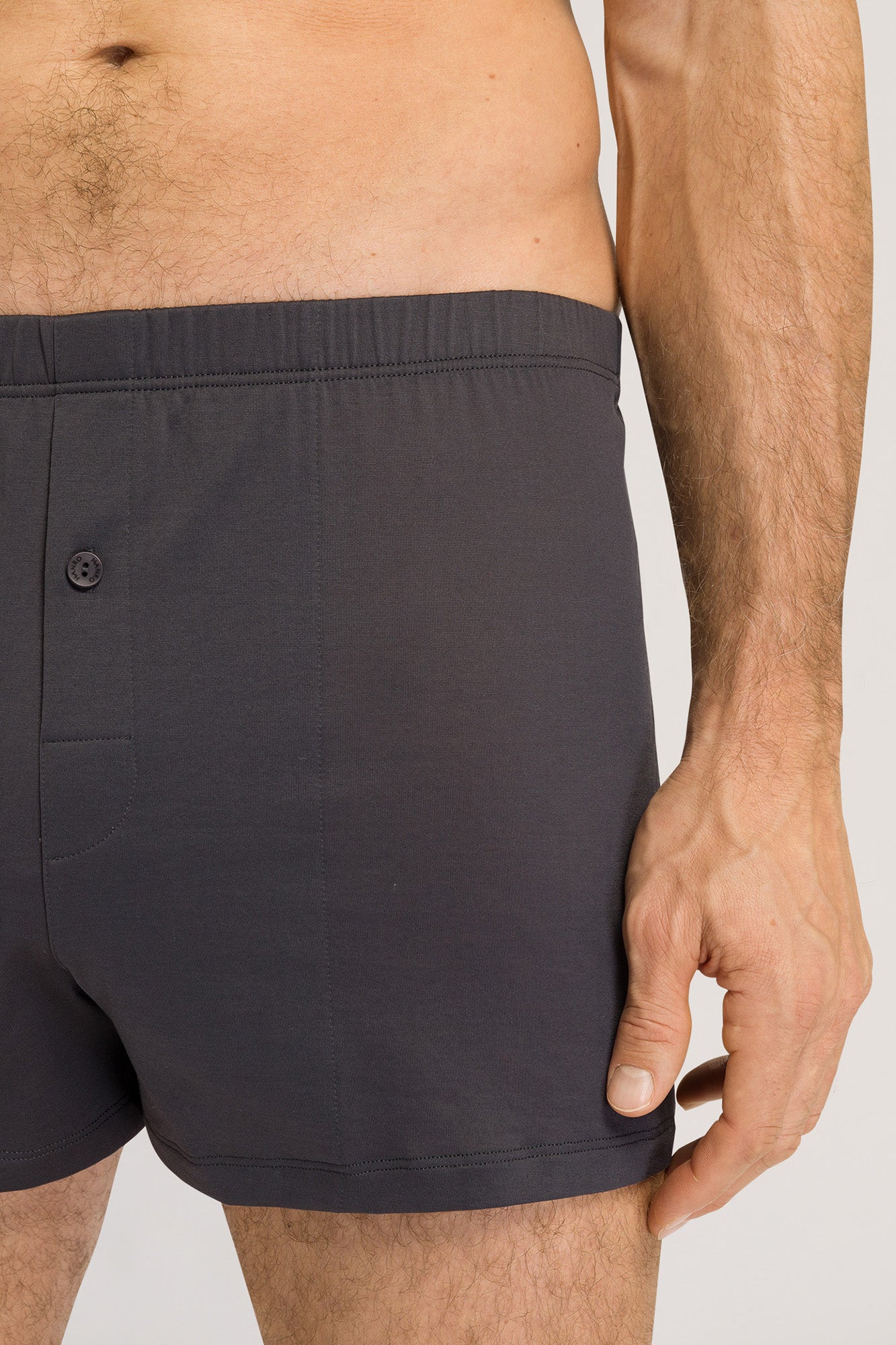 The Cotton Sporty Boxers By HANRO In Dark Shale