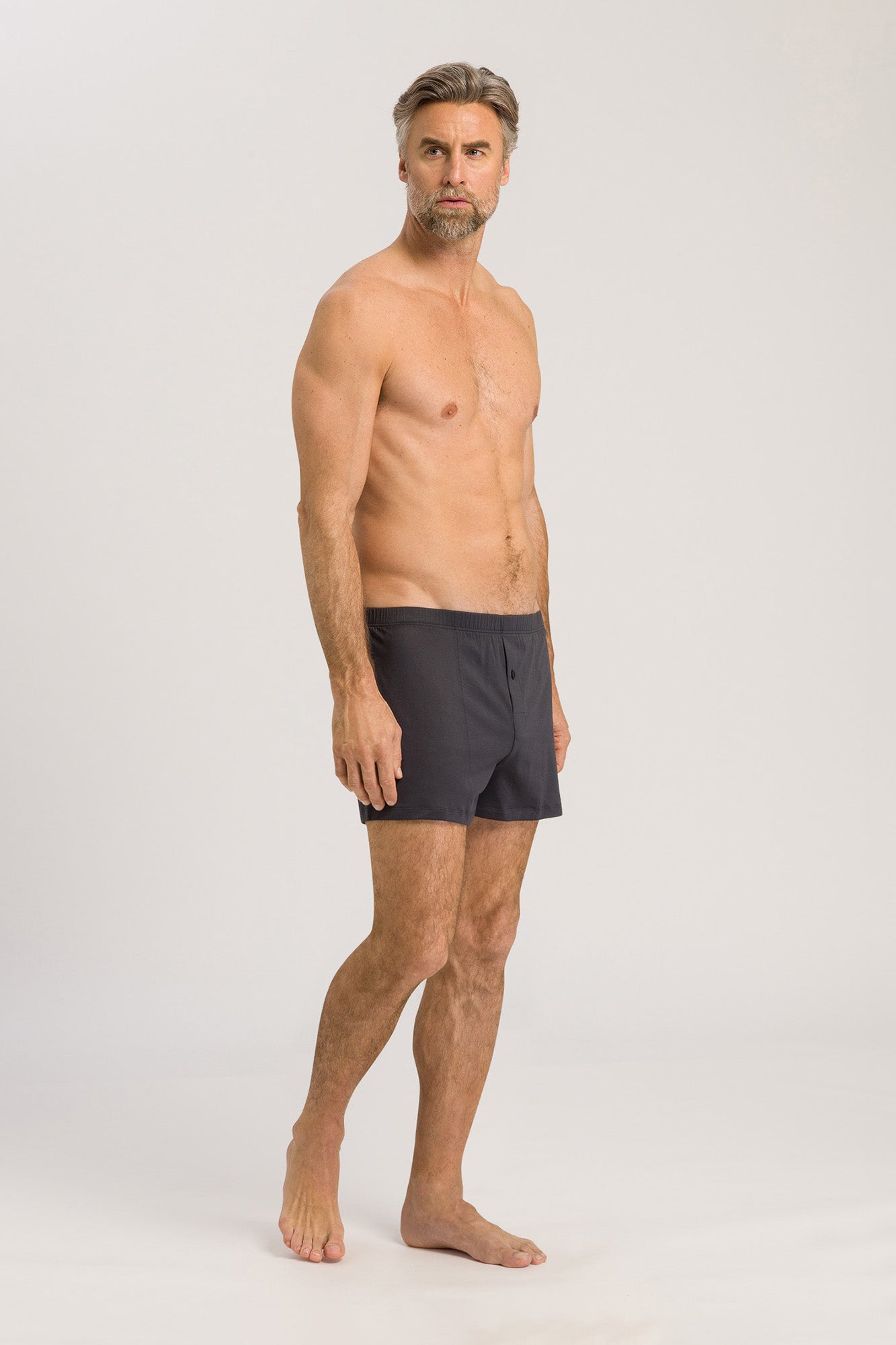 The Cotton Sporty Boxers By HANRO In Dark Shale