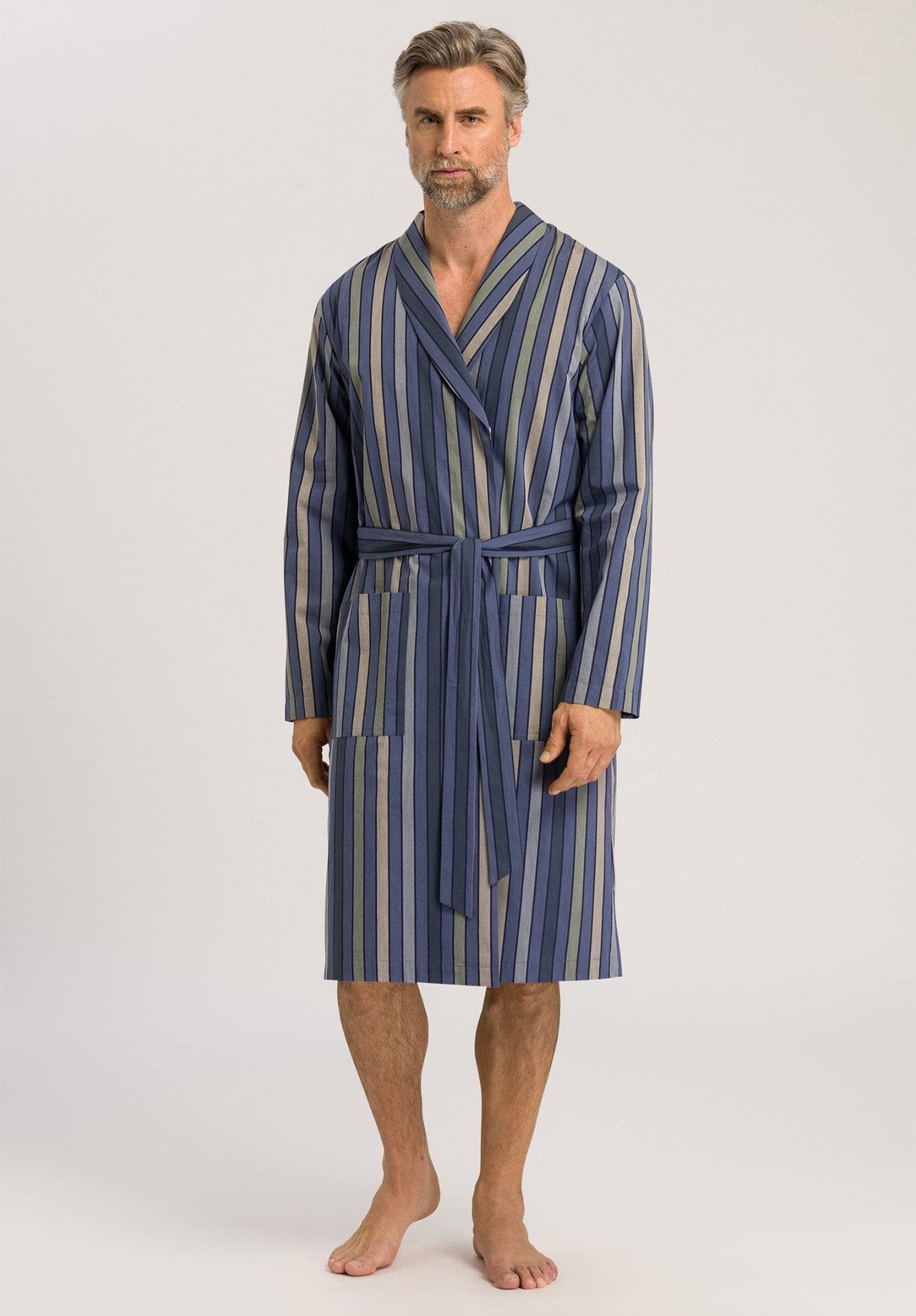 The Night & Day Robe By HANRO In Everblue Stripe