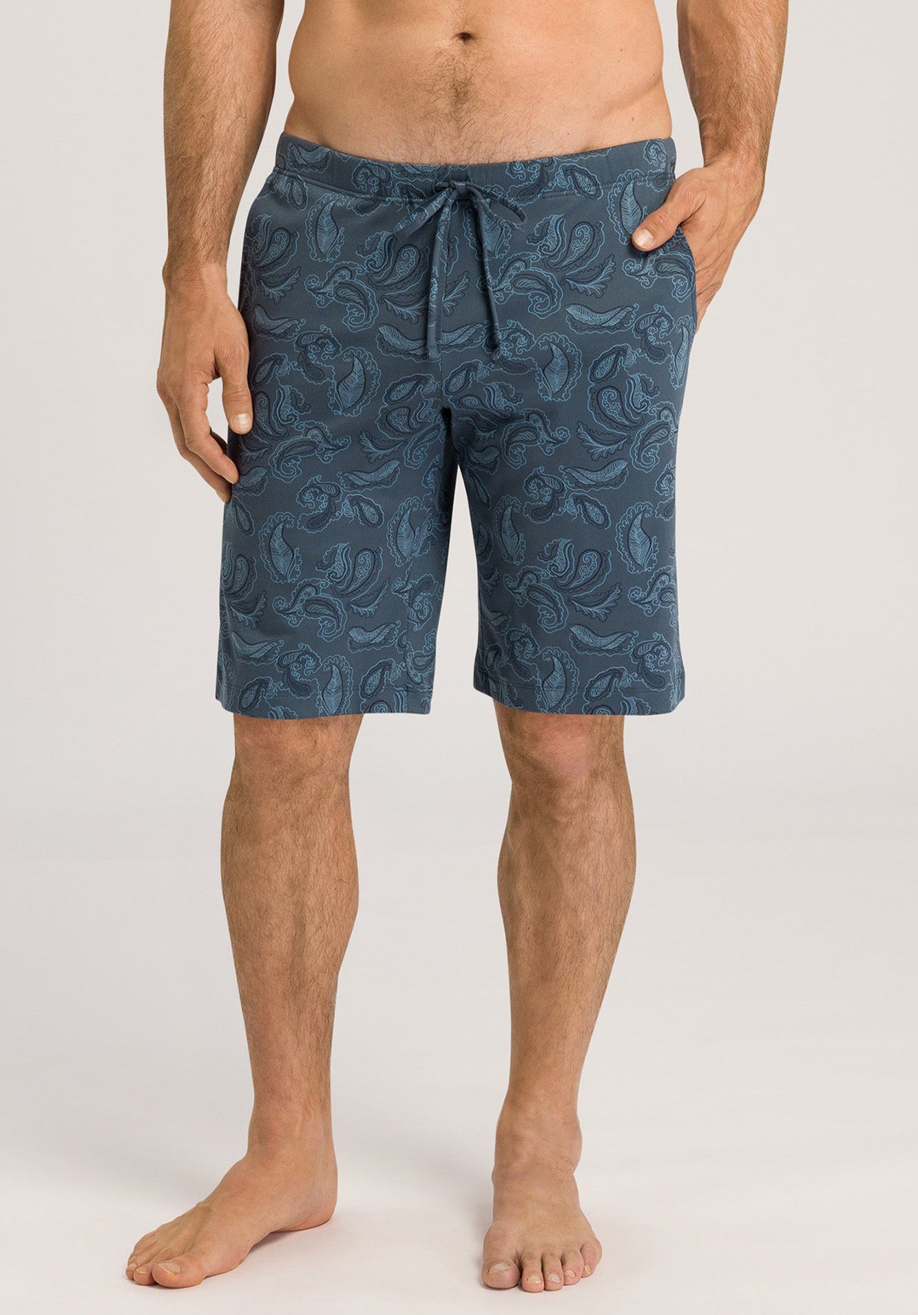 The Night & Day Short Pants By HANRO In Aqua Paisley