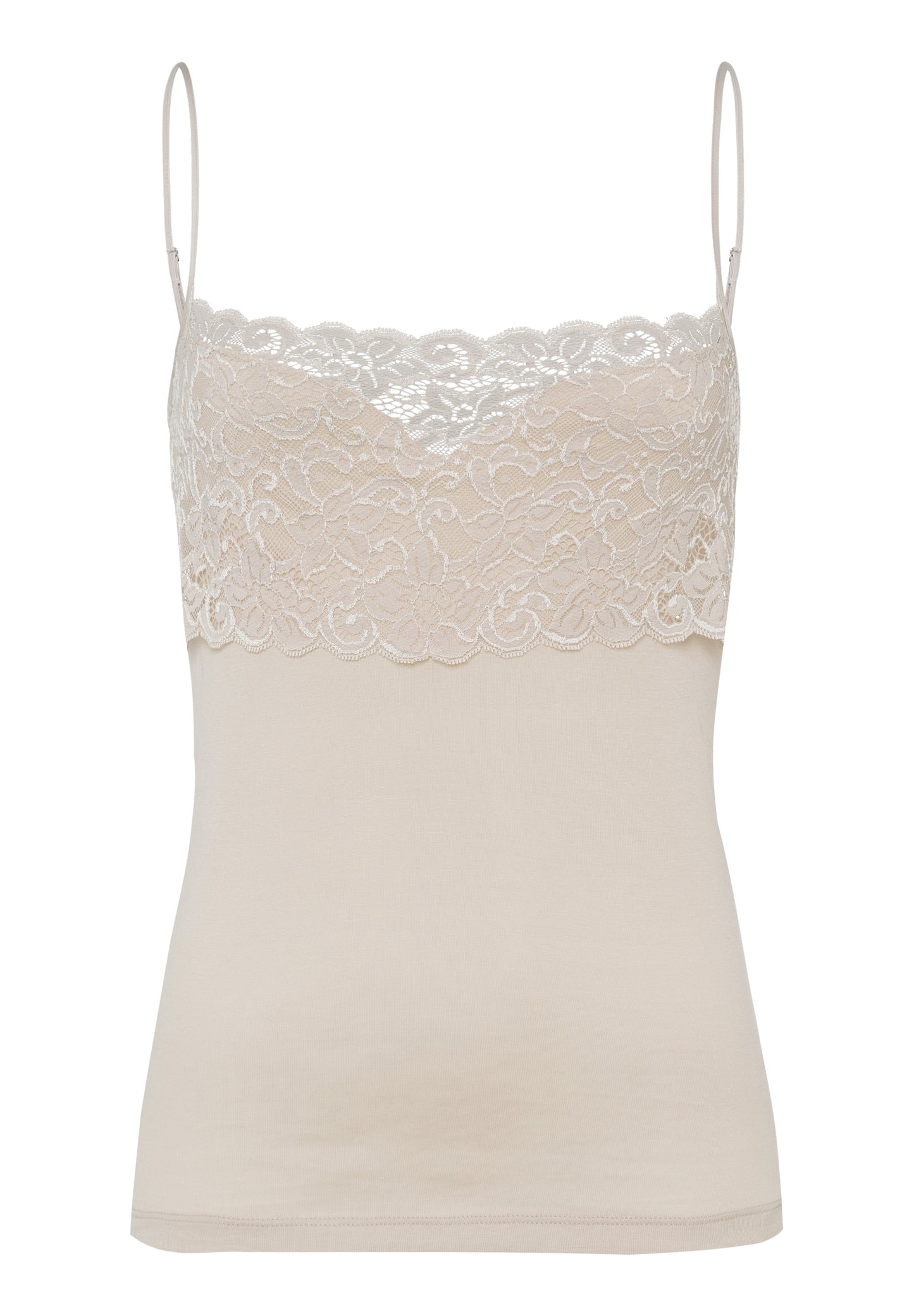 Moments Spaghetti Top - Fine Rib, Lace