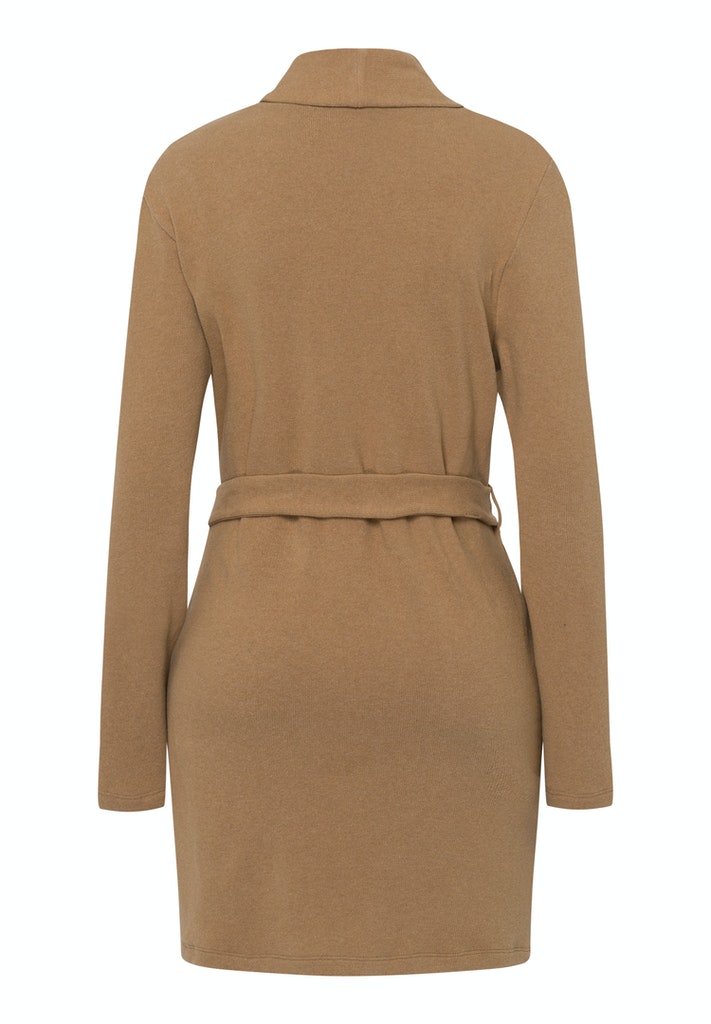 Cardigan with Tie Belt in Walnut | HANRO