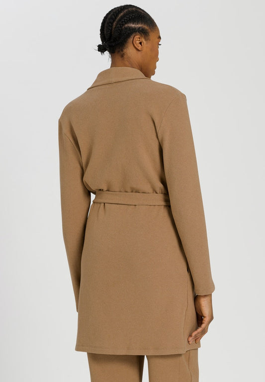 Cardigan with Tie Belt in Walnut | HANRO