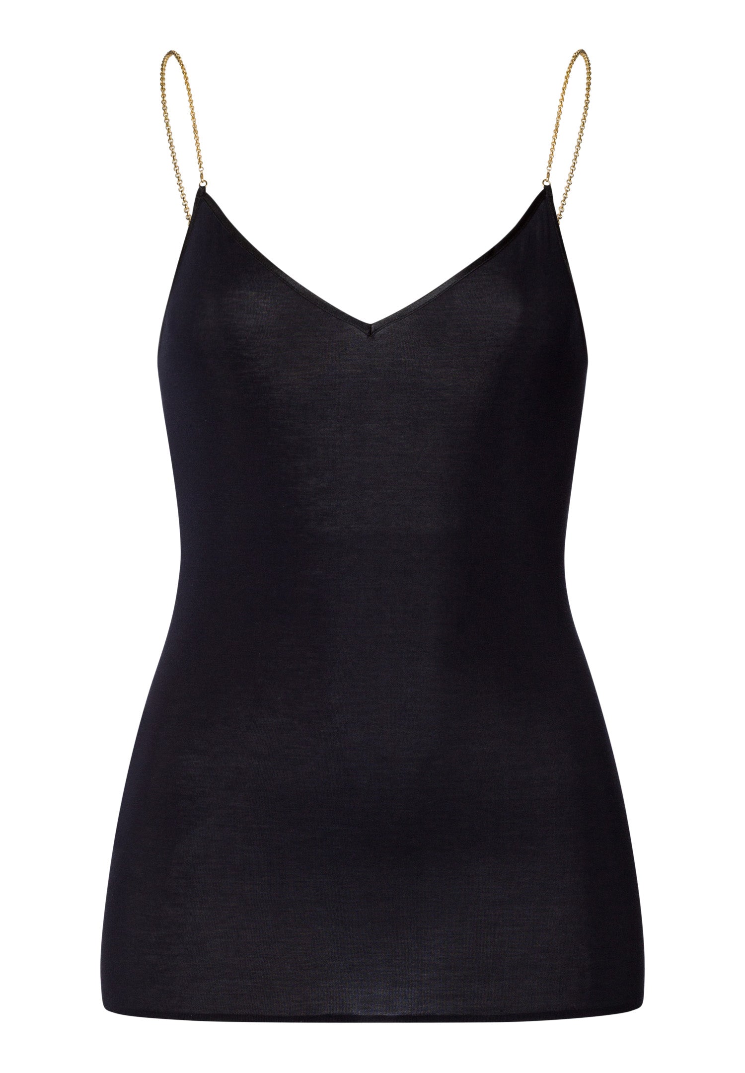 The Cotton Seamless-Spaghetti Top By Hanro In Black