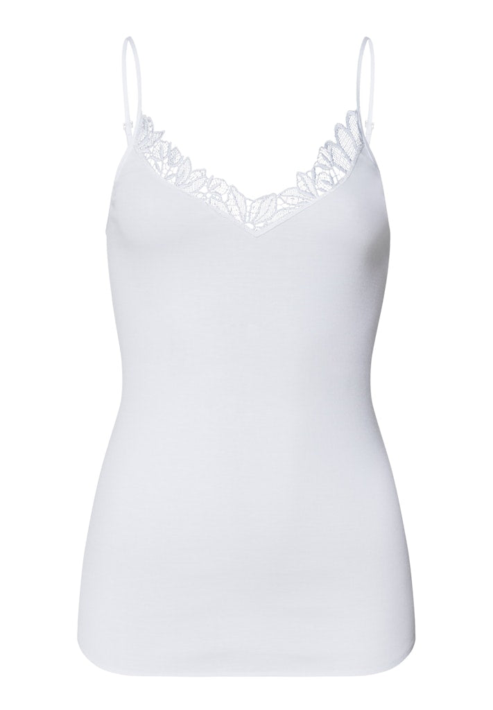 The Belina-Spaghetti Top By Hanro In White