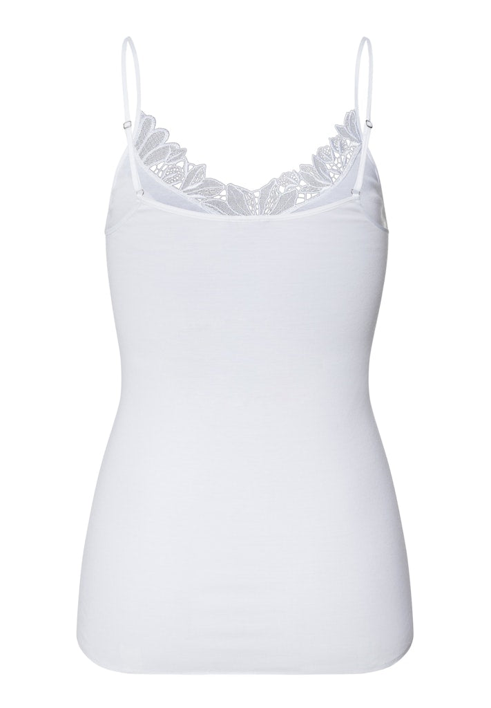 The Belina-Spaghetti Top By Hanro In White