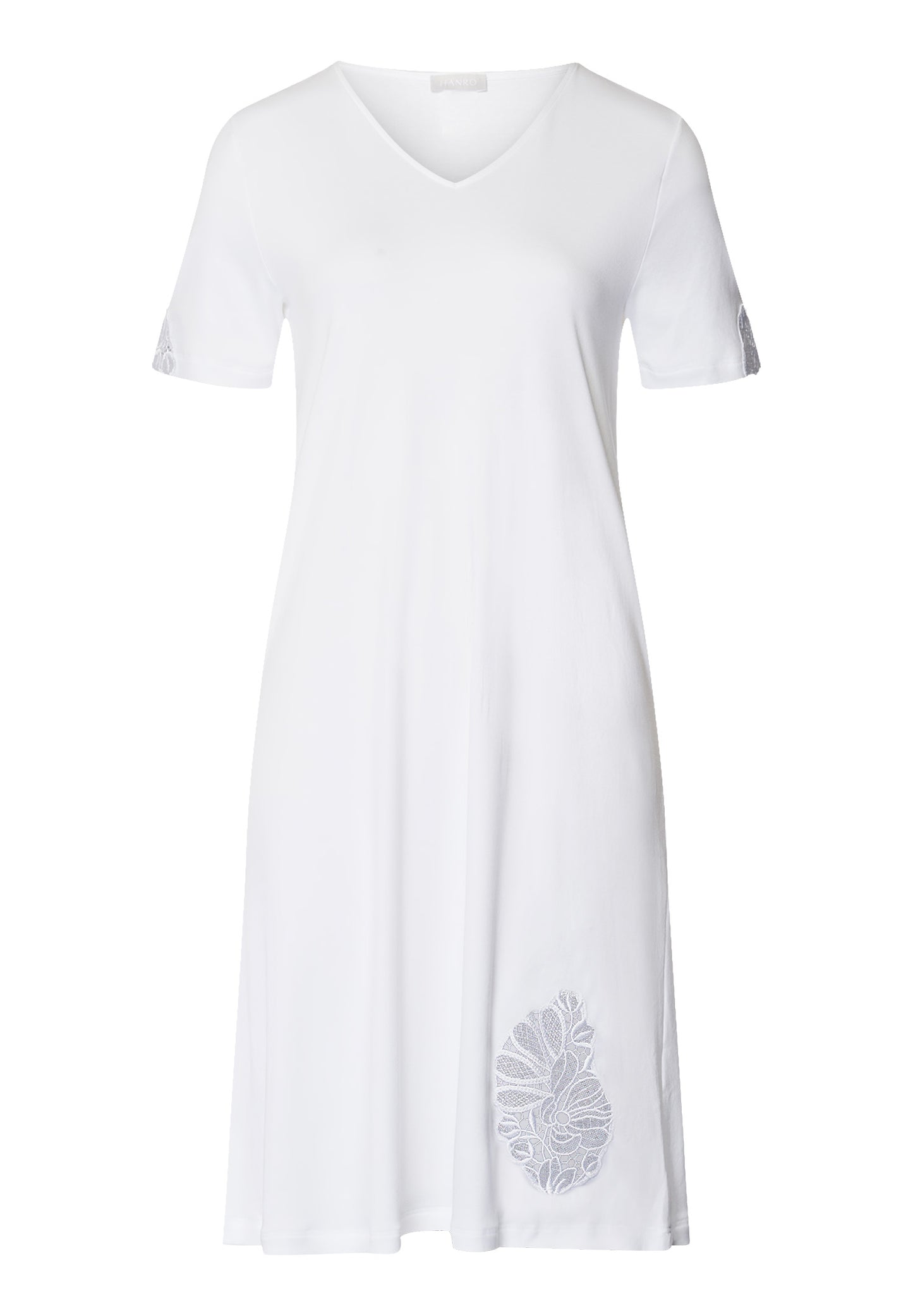 The Belina Nw-S/Slv Nightdress 100 Cm By Hanro In White