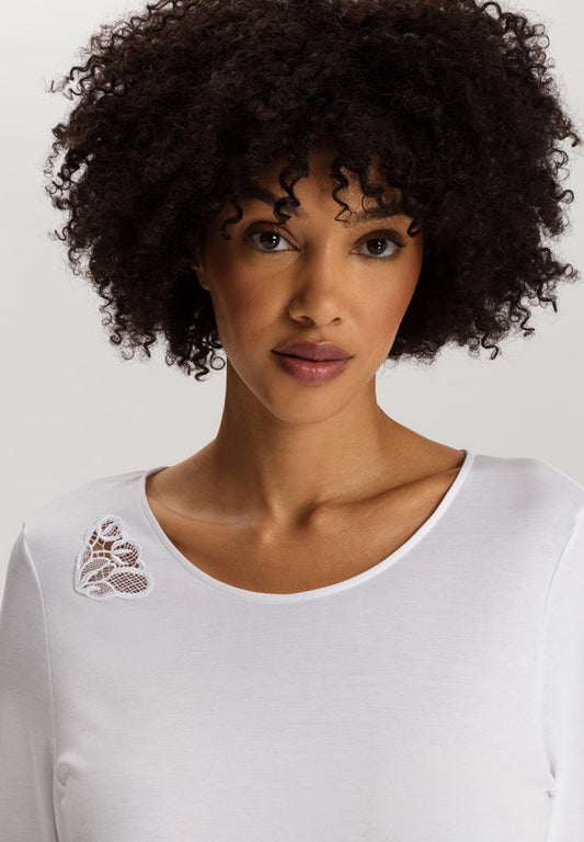 The Belina Nw-L/Slv Nightdress 110Cm By Hanro In White