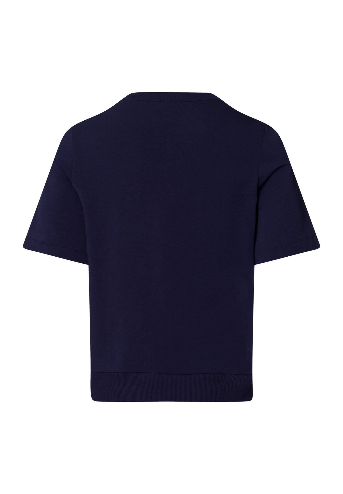 The Micro Touch-Short Sleeve Sweatshirt By Hanro in Deep Navy