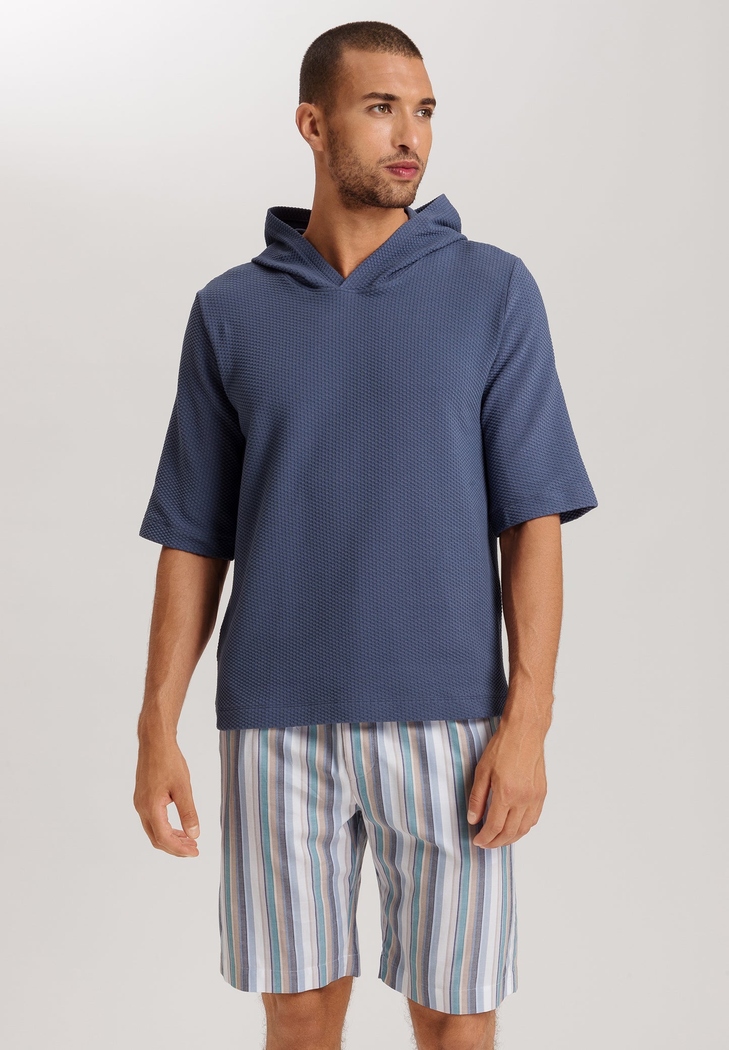 The Smartwear-Hoddy 1/2 Sleeve By Hanro In Vintage Indigo