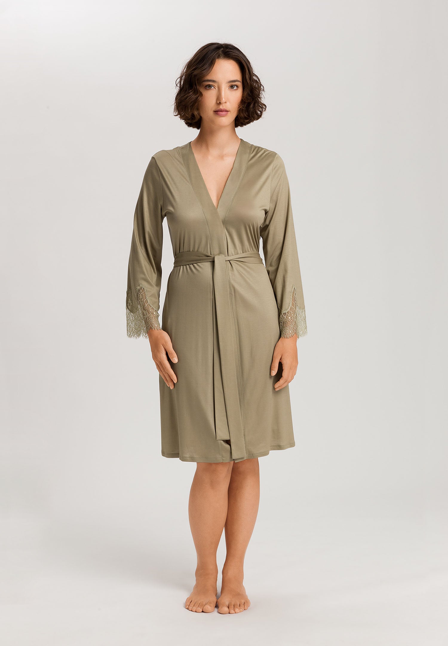 The Melia-Robe By Hanro In Silver Sage