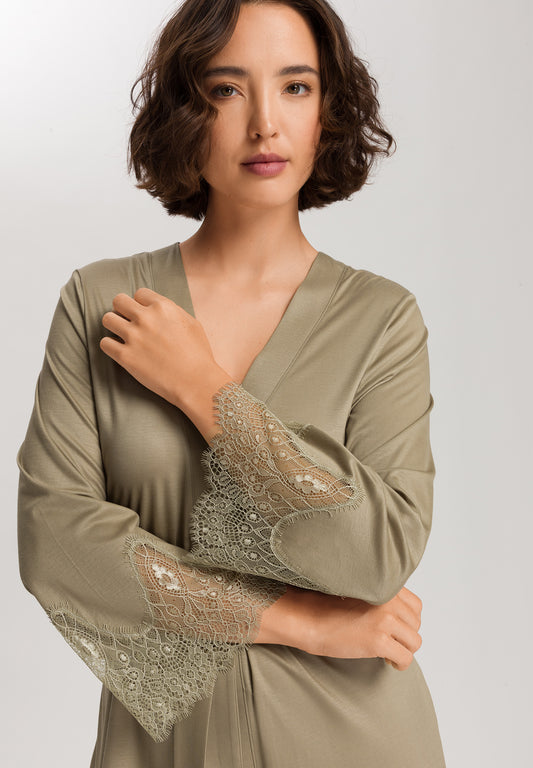 The Melia-Robe By Hanro In Silver Sage