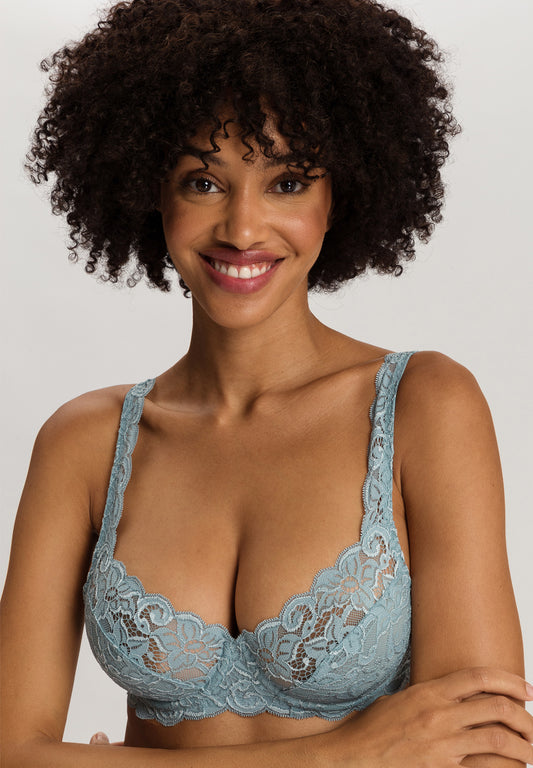 The Moments-U/Wire Bra By Hanro In Tourmaline Blue