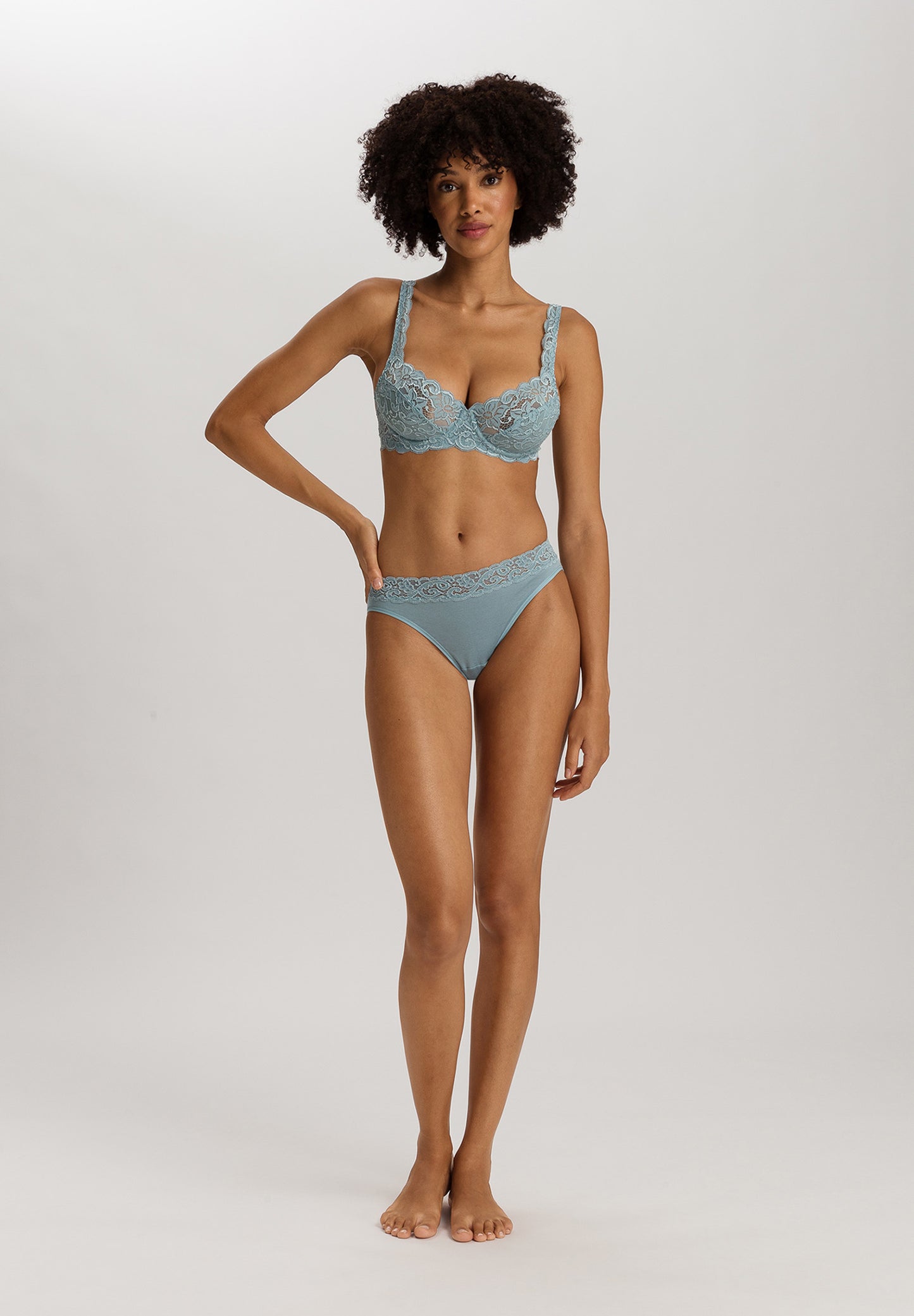 The Moments-Mini Briefs By Hanro in Tourmaline Blue