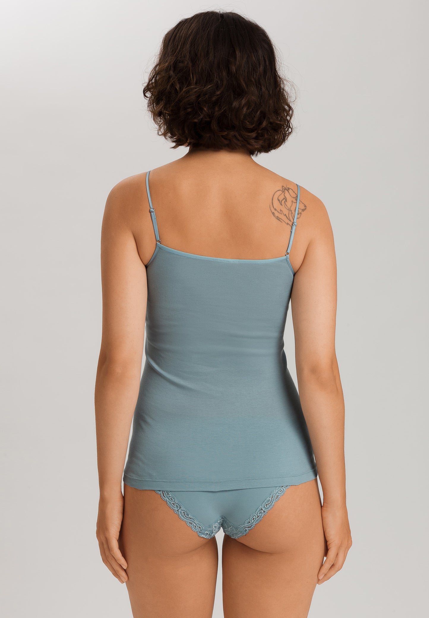 The Moments-Spaghetti Top By Hanro in Tourmaline Blue