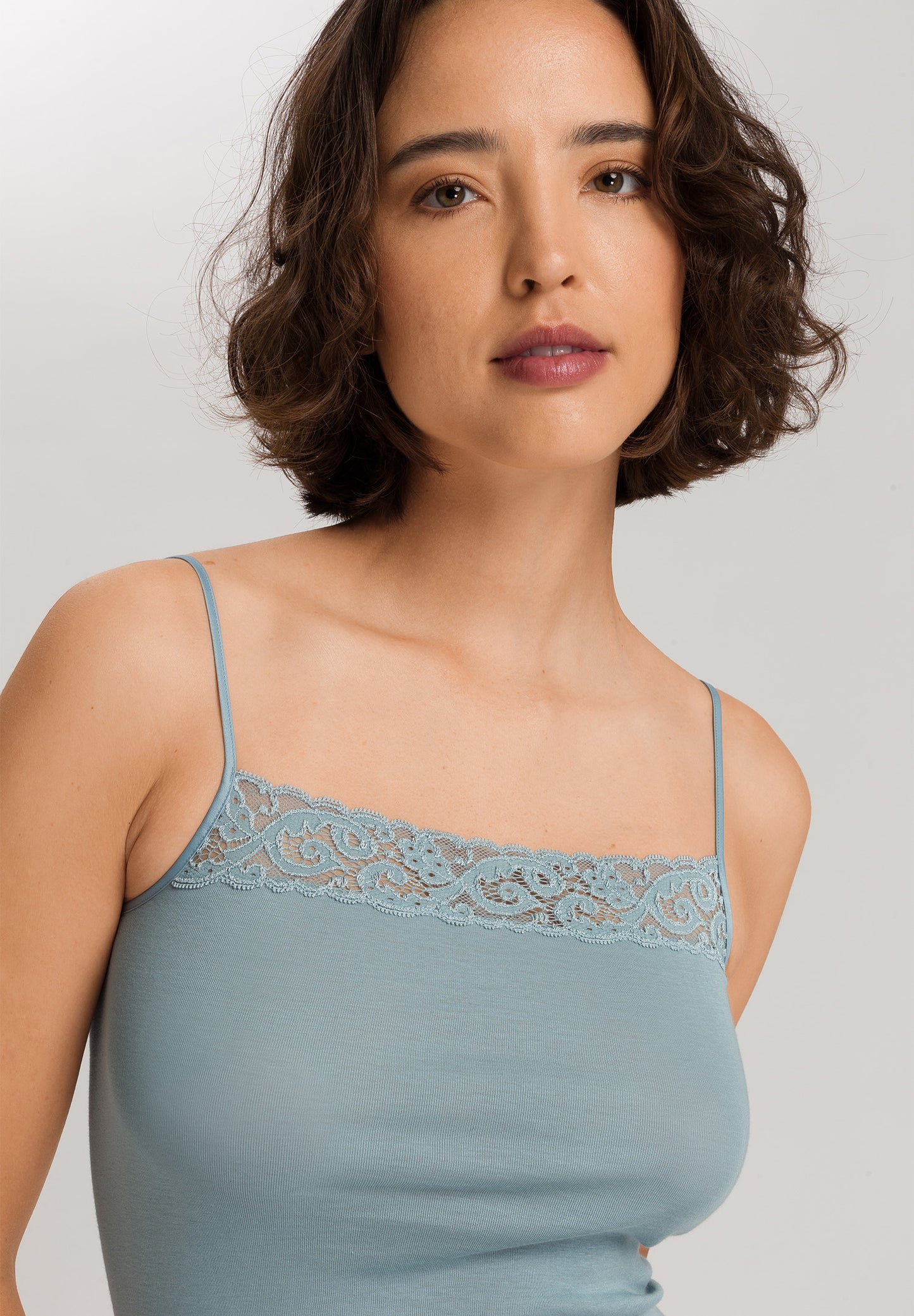 The Moments-Spaghetti Top By Hanro in Tourmaline Blue