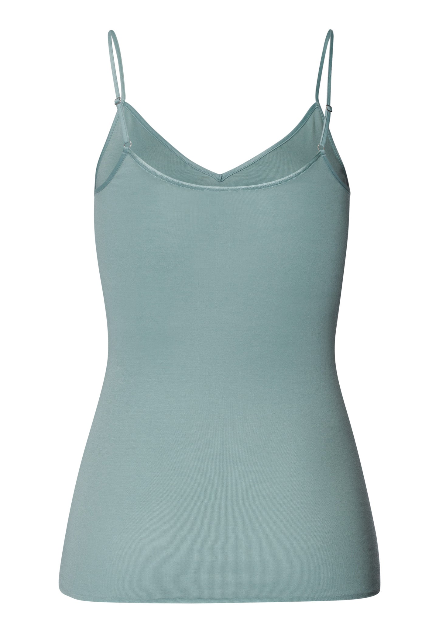 The Cotton Seamless-Spaghetti Top By Hanro in Tourmaline Blue