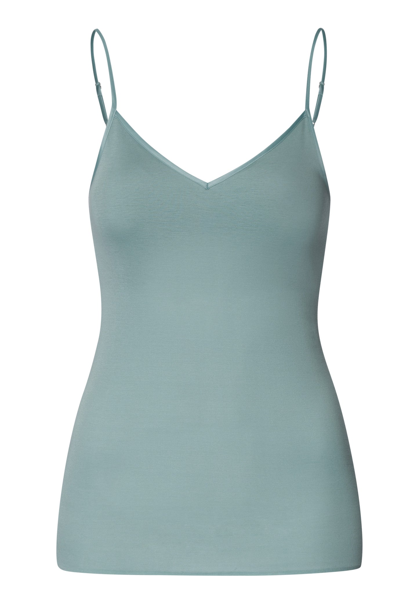 The Cotton Seamless-Spaghetti Top Padded By Hanro in Tourmaline Blue