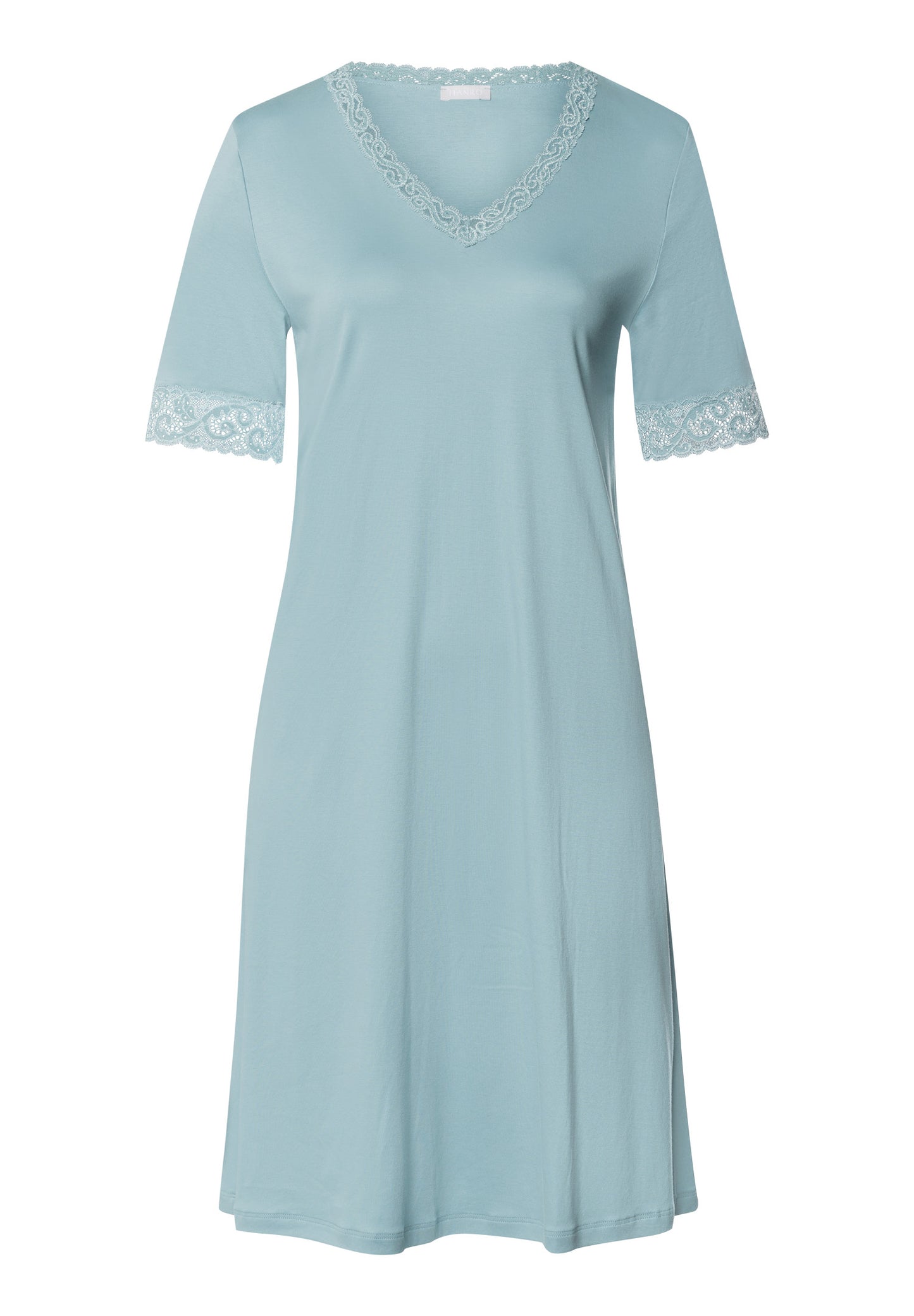 The Moments Nw-S/Slv Nightdress 100 Cm By Hanro in Tourmaline Blue