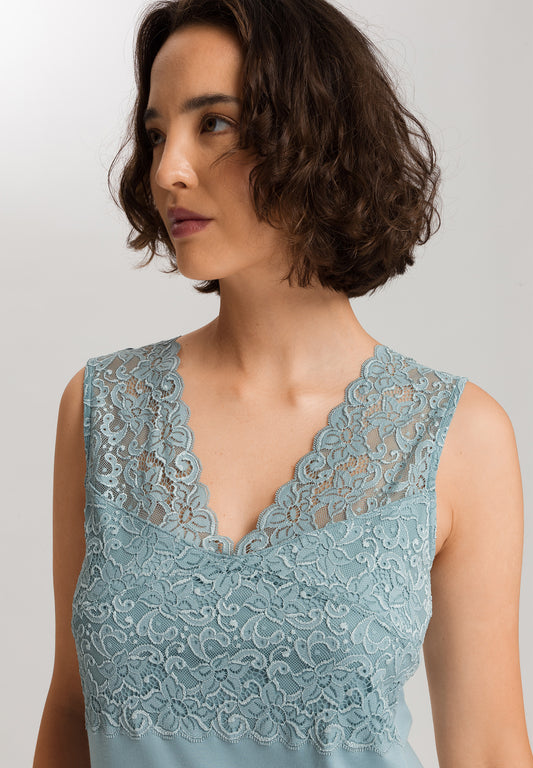 The Moments Nw-Sleeveless Nightdress 90Cm By Hanro In Tourmaline Blue