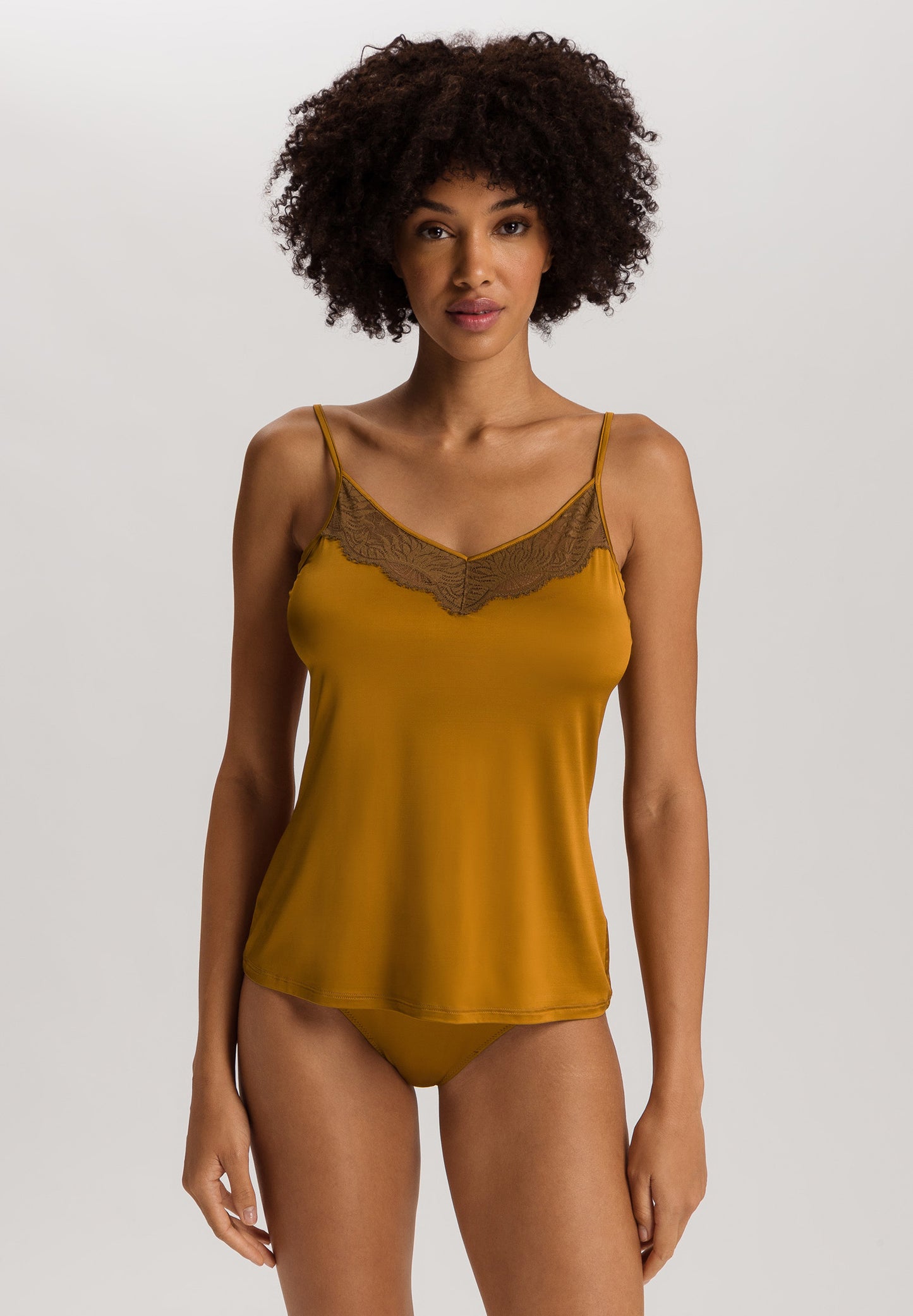 The Gale-Spaghetti Top By Hanro In Golden Cumin