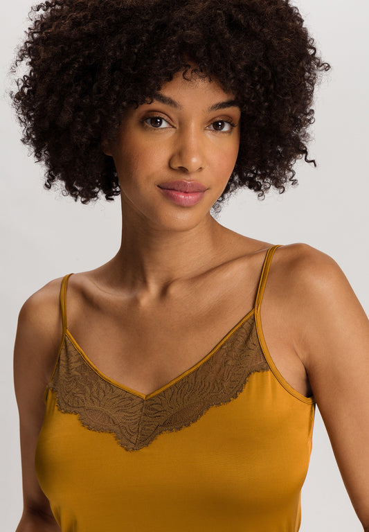 The Gale-Spaghetti Top By Hanro In Golden Cumin