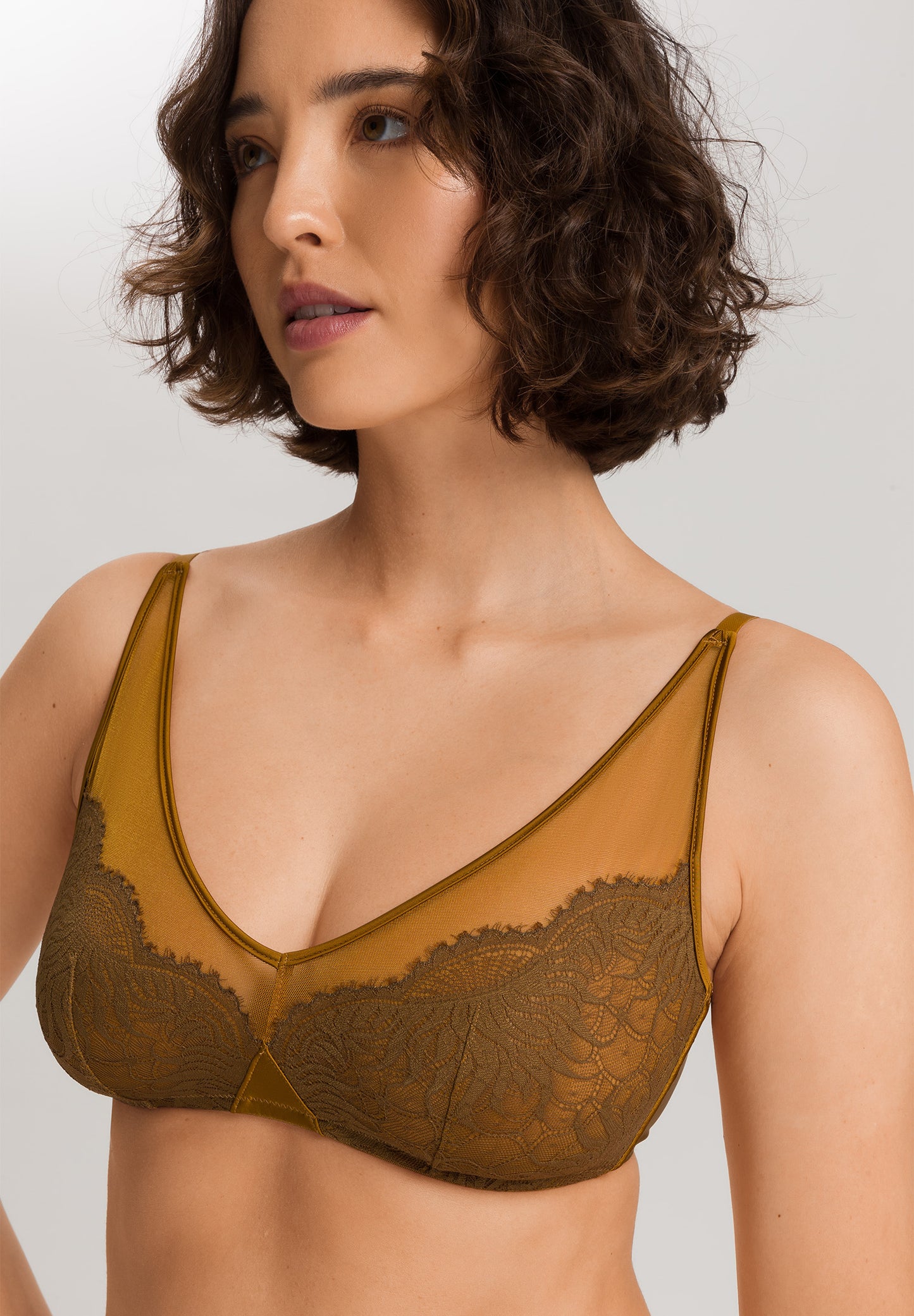 The Gale-Soft Cup Bra By Hanro in Golden Cumin