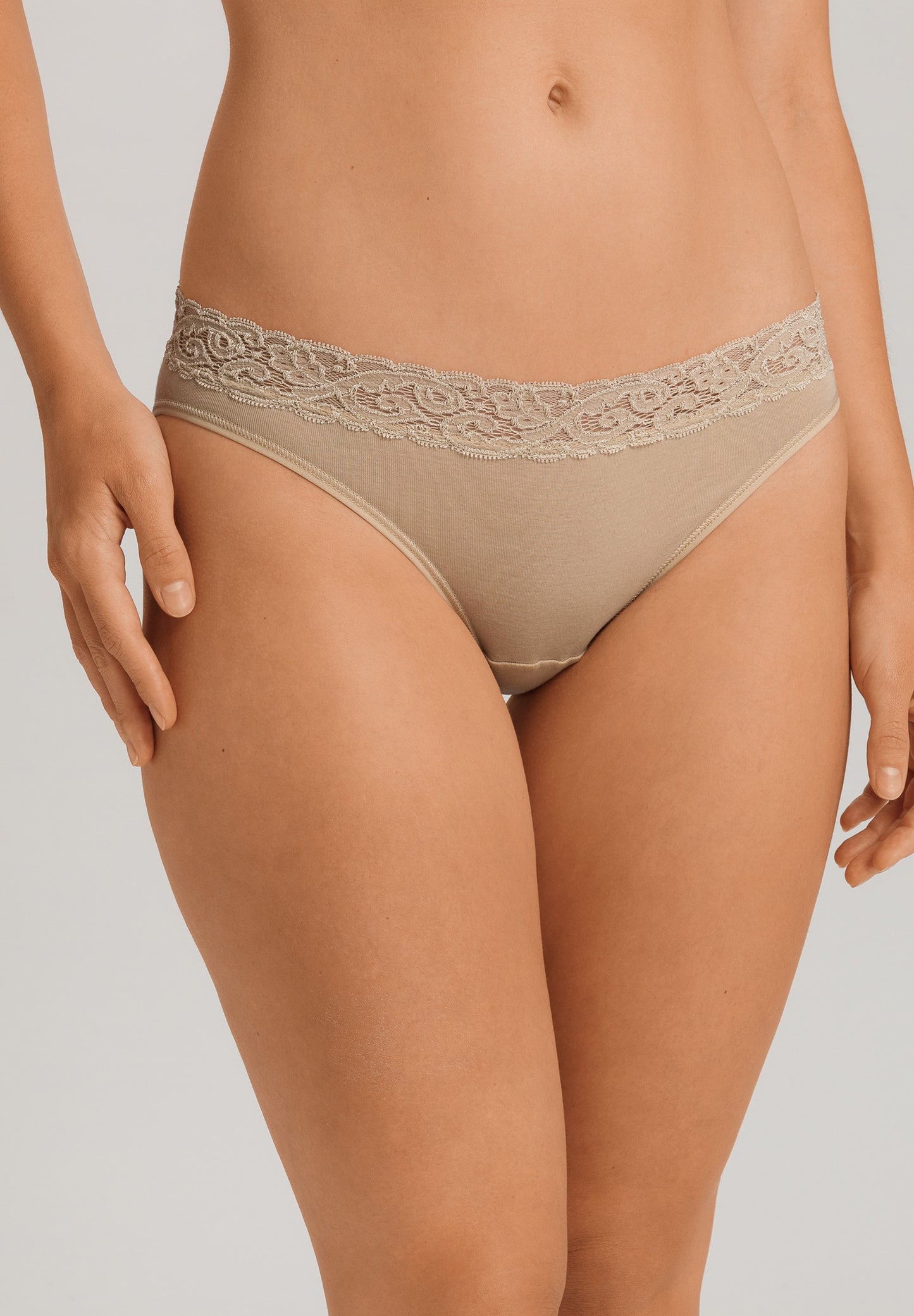 The Moments-Midi Briefs By Hanro in Iced Cappuccino