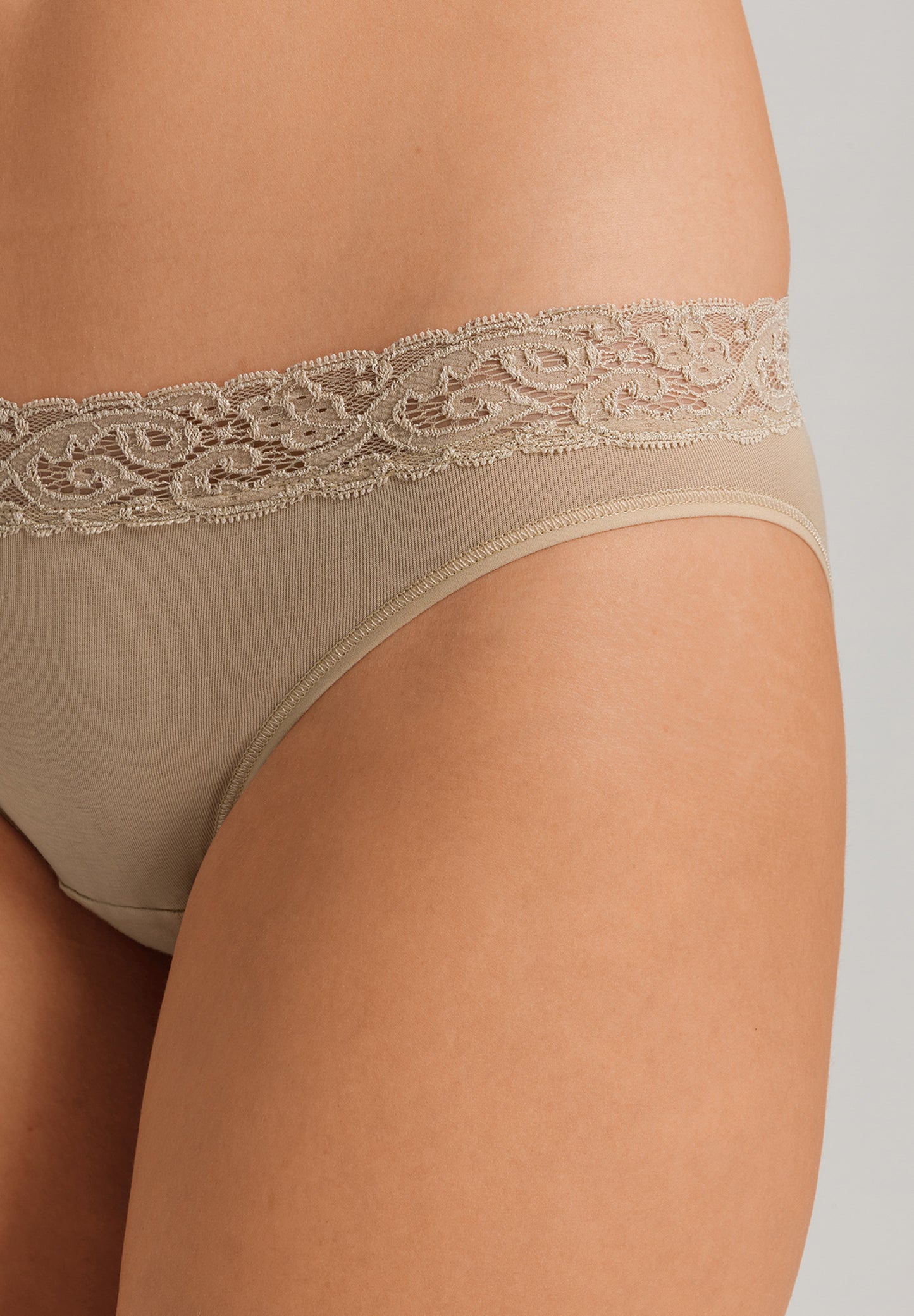 The Moments-Midi Briefs By Hanro in Iced Cappuccino