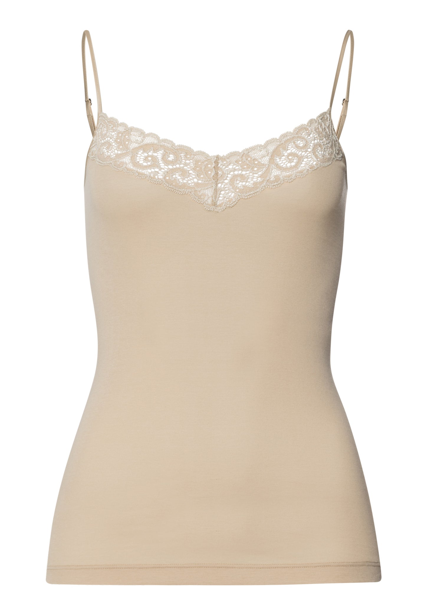 The Moments-Spaghetti Top By Hanro In Iced Cappuccino