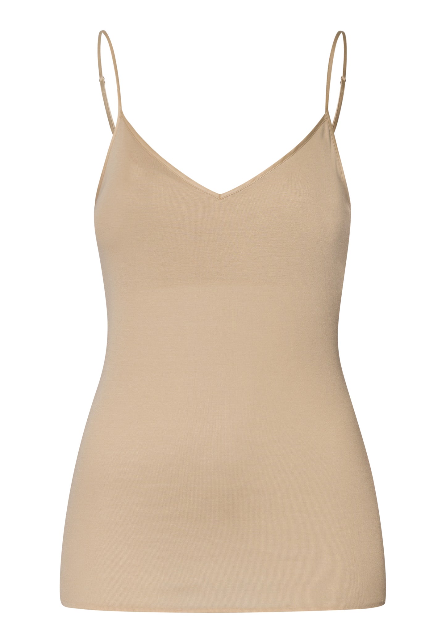 The Cotton Seamless-Spaghetti Top Padded By Hanro in Iced Cappuccino