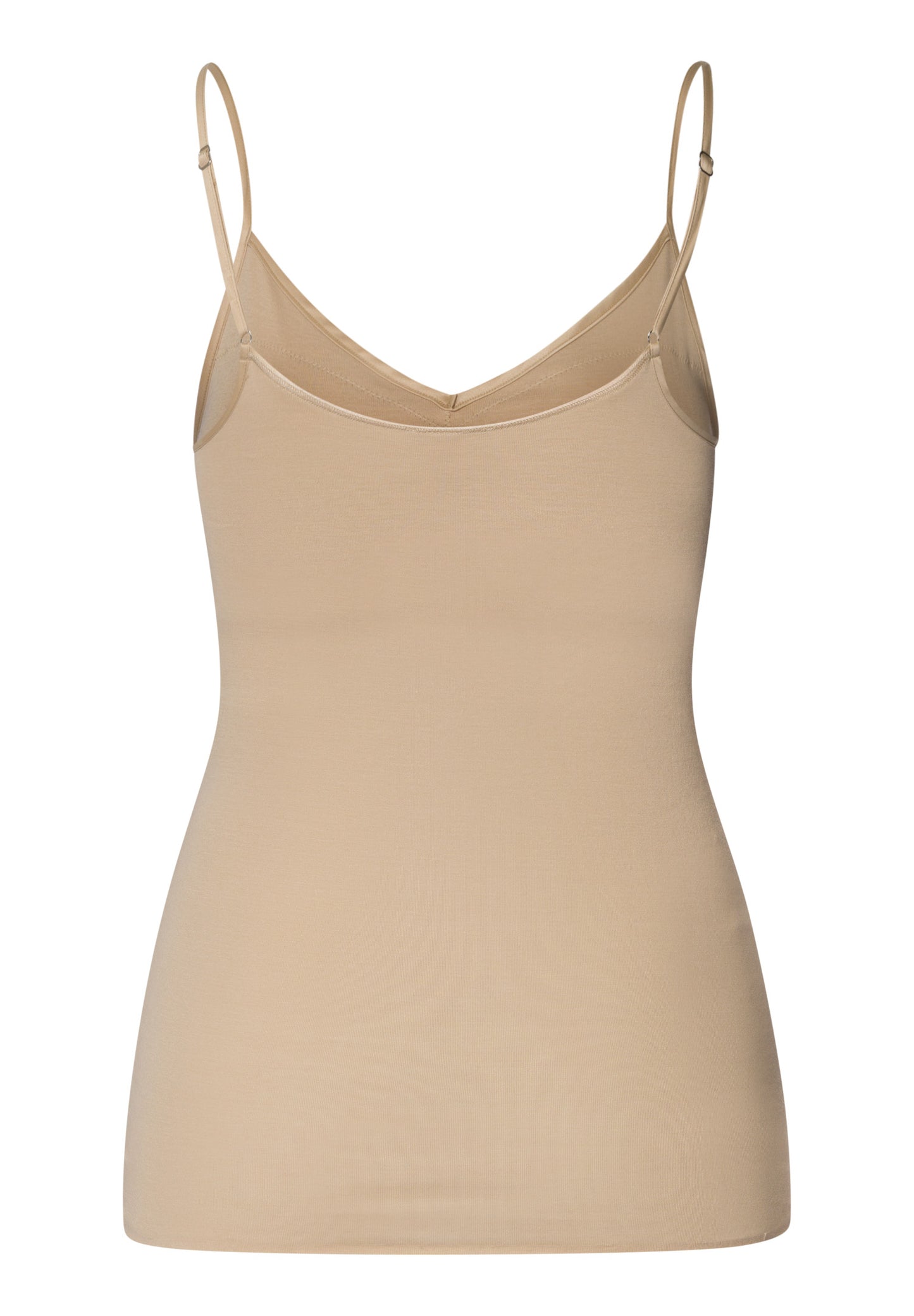 The Cotton Seamless-Spaghetti Top Padded By Hanro in Iced Cappuccino
