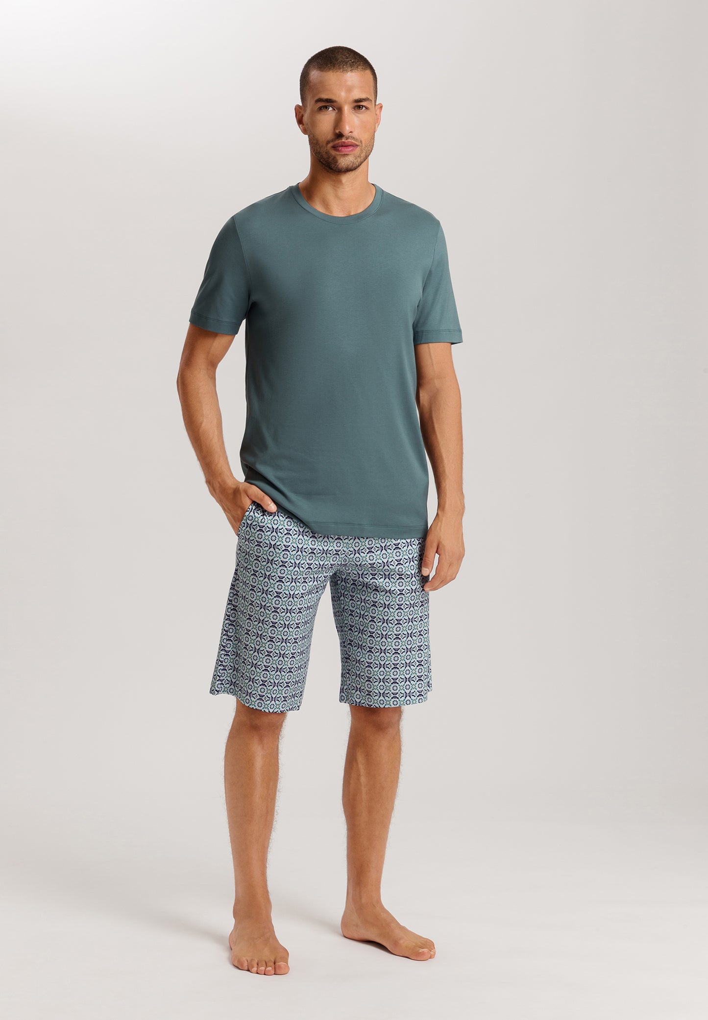 The Natural Living-S/Slv Pajama By Hanro In Tinted Mosaic