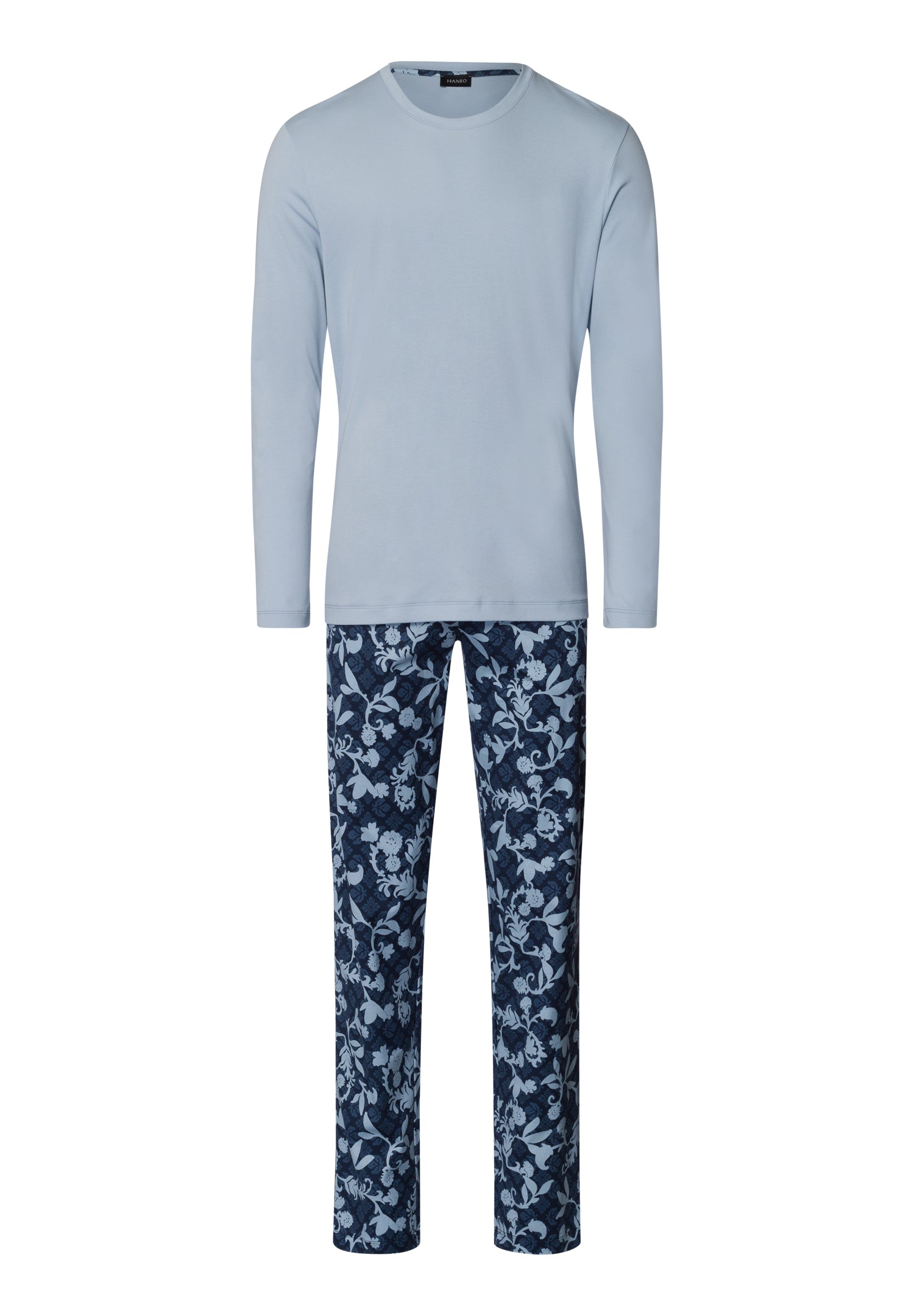 The Night & Day-L/Slv Pajama By Hanro In Night Blue Tiles