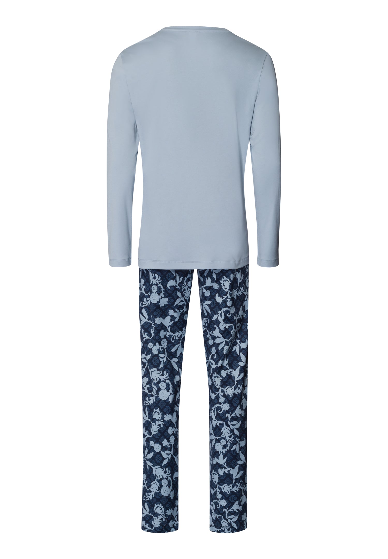 The Night & Day-L/Slv Pajama By Hanro In Night Blue Tiles