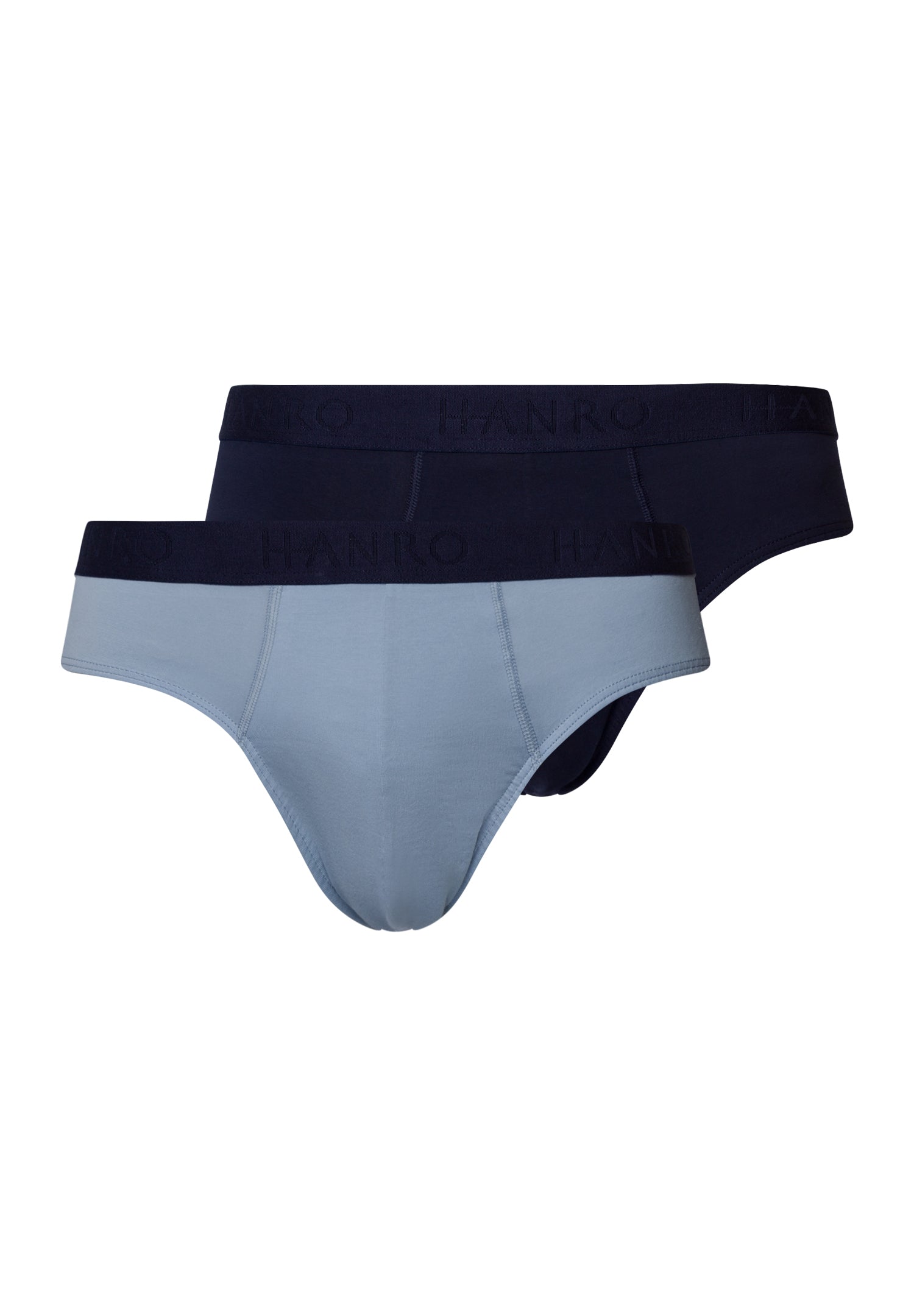 The Cotton Essentials-Briefs 2Pack By Hanro In Deep Navy/Sea Breeze