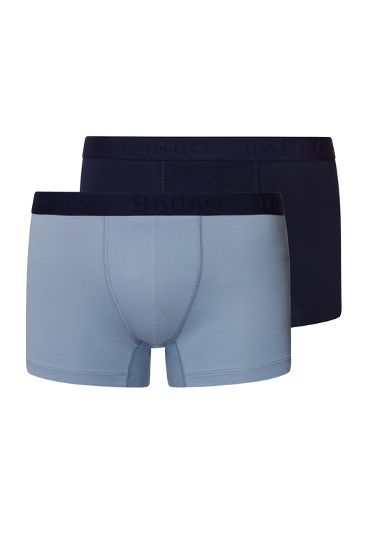 The Cotton Essentials-Pants 2Pack By Hanro In Deep Navy/Sea Breeze