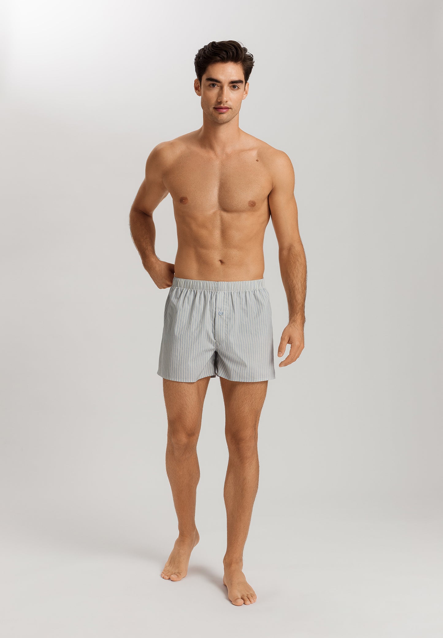 The Fancy Woven-Boxers By Hanro In Light Stripe
