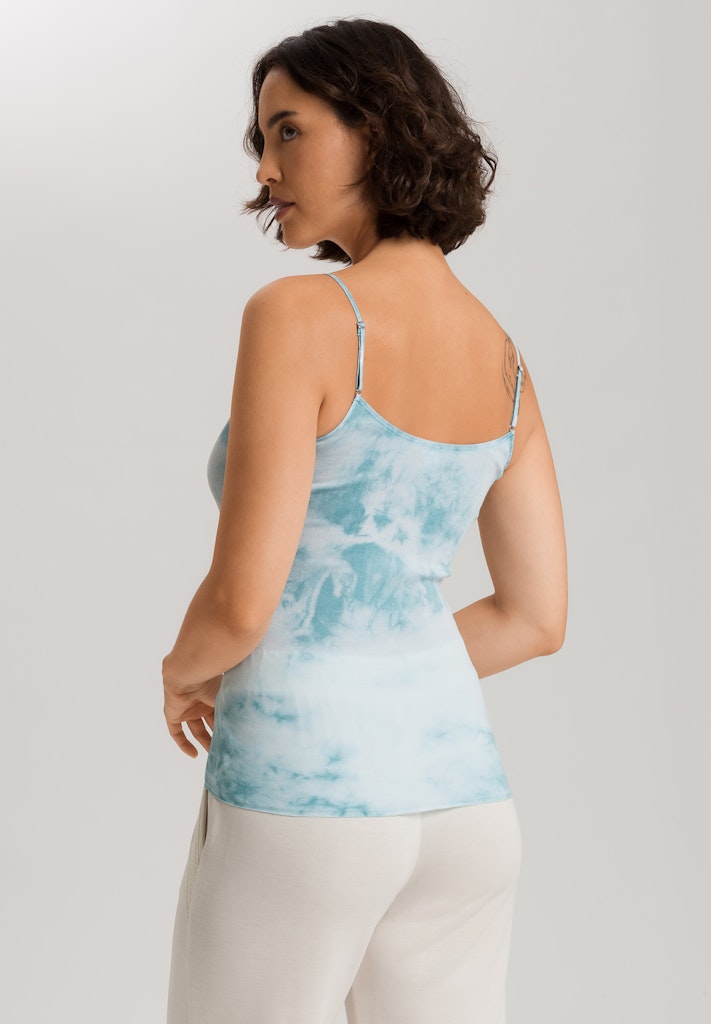 The Cotton Seamless-Spaghetti Top By Hanro in Ocean Tie Dye