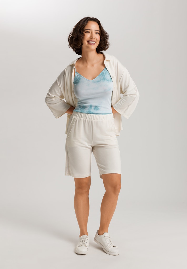 The Cotton Seamless-Spaghetti Top By Hanro in Ocean Tie Dye