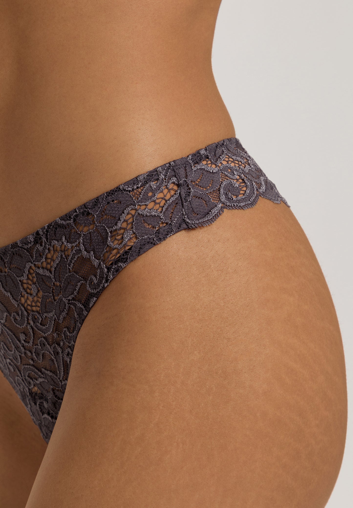 The Moments-Thong By Hanro in Black Pearl