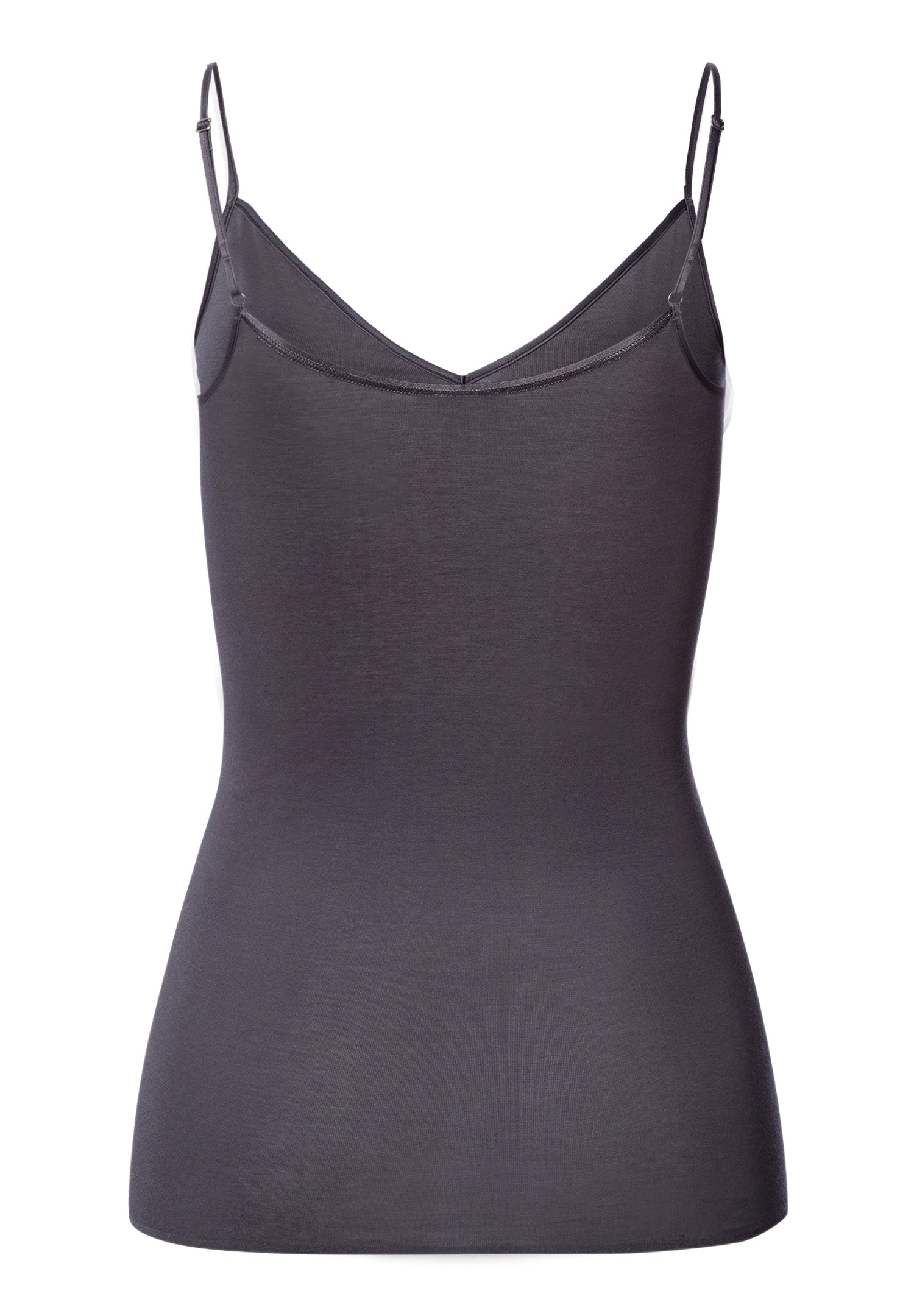 The Cotton Seamless-Spaghetti Top By Hanro in Black Pearl